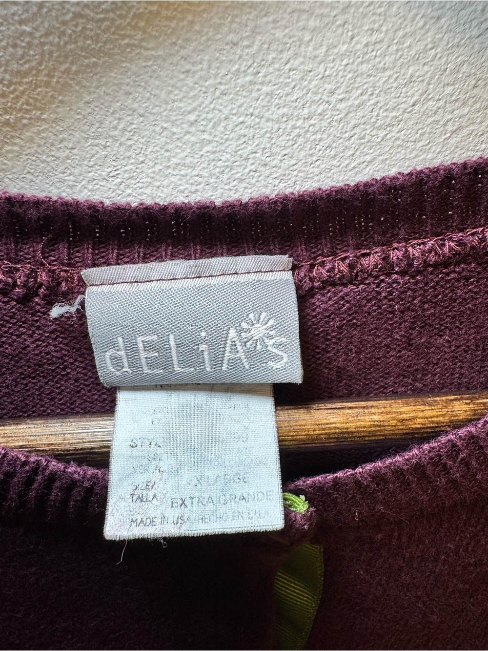 dELiA*s Plum Crewneck Cardigan with Red Buttons - Picture 2 of 11